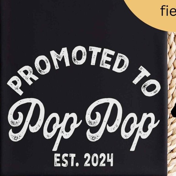 Promoted to Pop Pops Shirt New Grandpa Shirt Pop Established 2024 - Picture 3 of 3